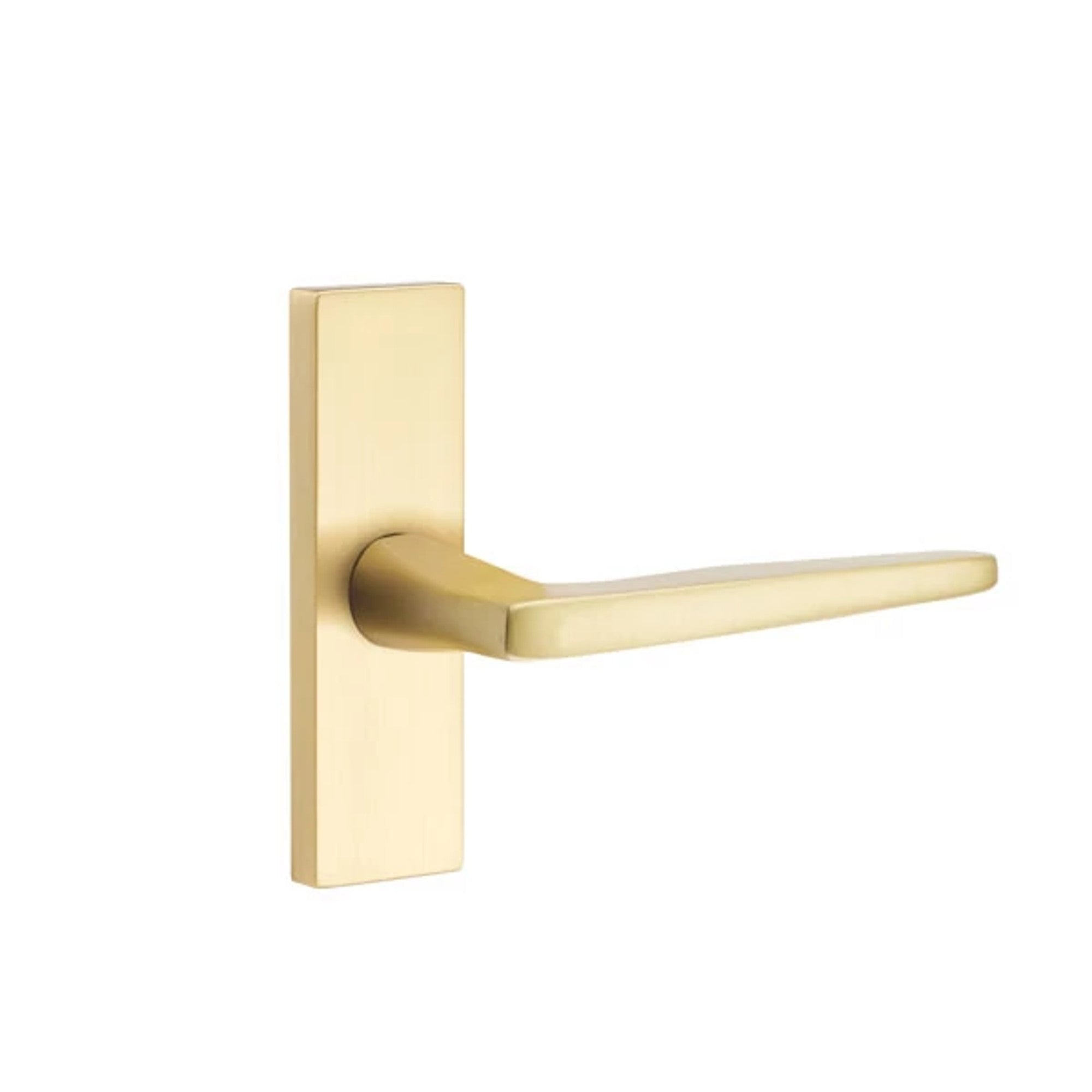 Emtek Hermes Lever with Stretto 1-1/2" x 5" in Satin Brass