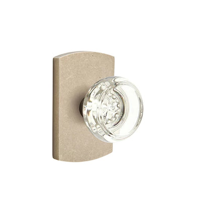 Emtek Georgetown Knob with #4 Rosette in Tumbled White Bronze