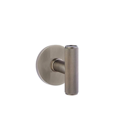 Emtek Ace Knurled Knob with Disk Rosette in Pewter
