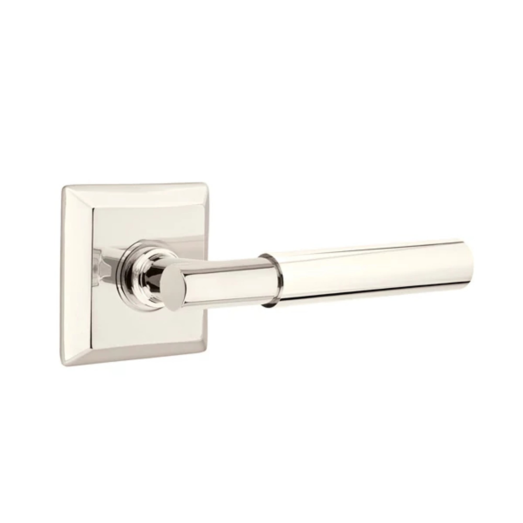 Emtek Myles Lever with Quincy Rosette in Polished Nickel