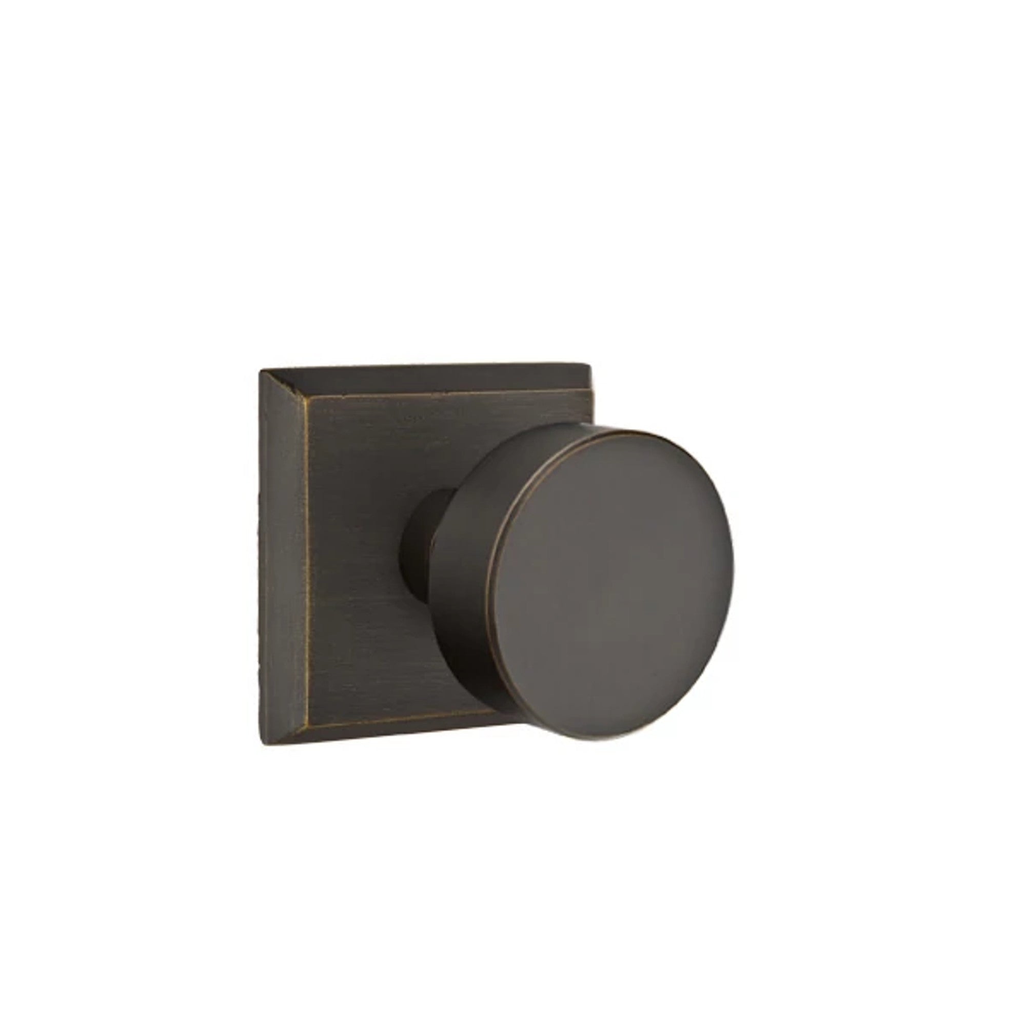 Emtek Round Bronze Knob with #6 Rosette in Medium Bronze