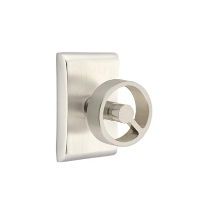 Emtek Spoke Knob with Neos Rosette in Satin Nickel