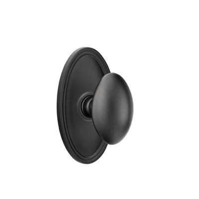 Emtek Egg Knob with Oval Rosette in Flat Black