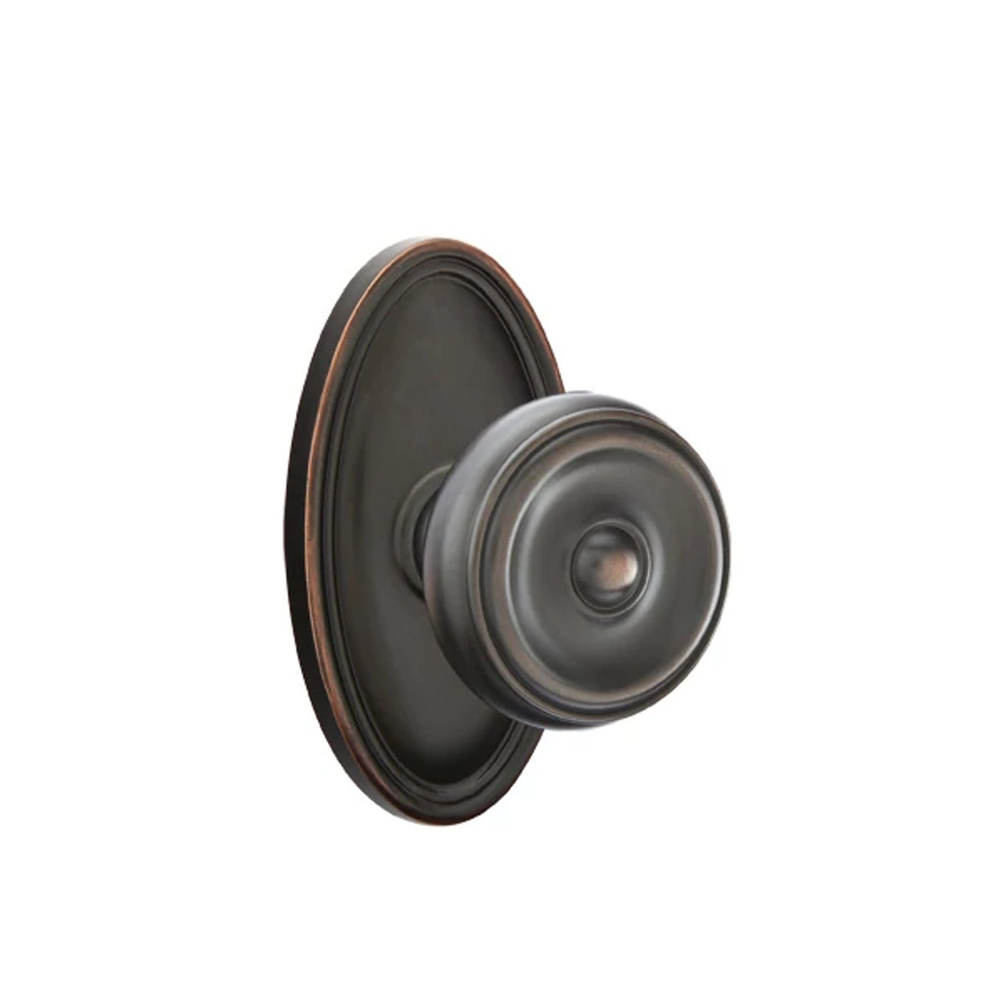 Emtek Waverly Knob with Oval Rosette in Oil Rubbed Bronze