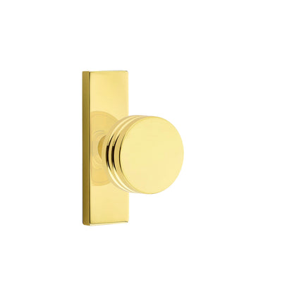 Emtek Bern Knob with Stretto 1-1/2" x 5" in Unlacquered Brass