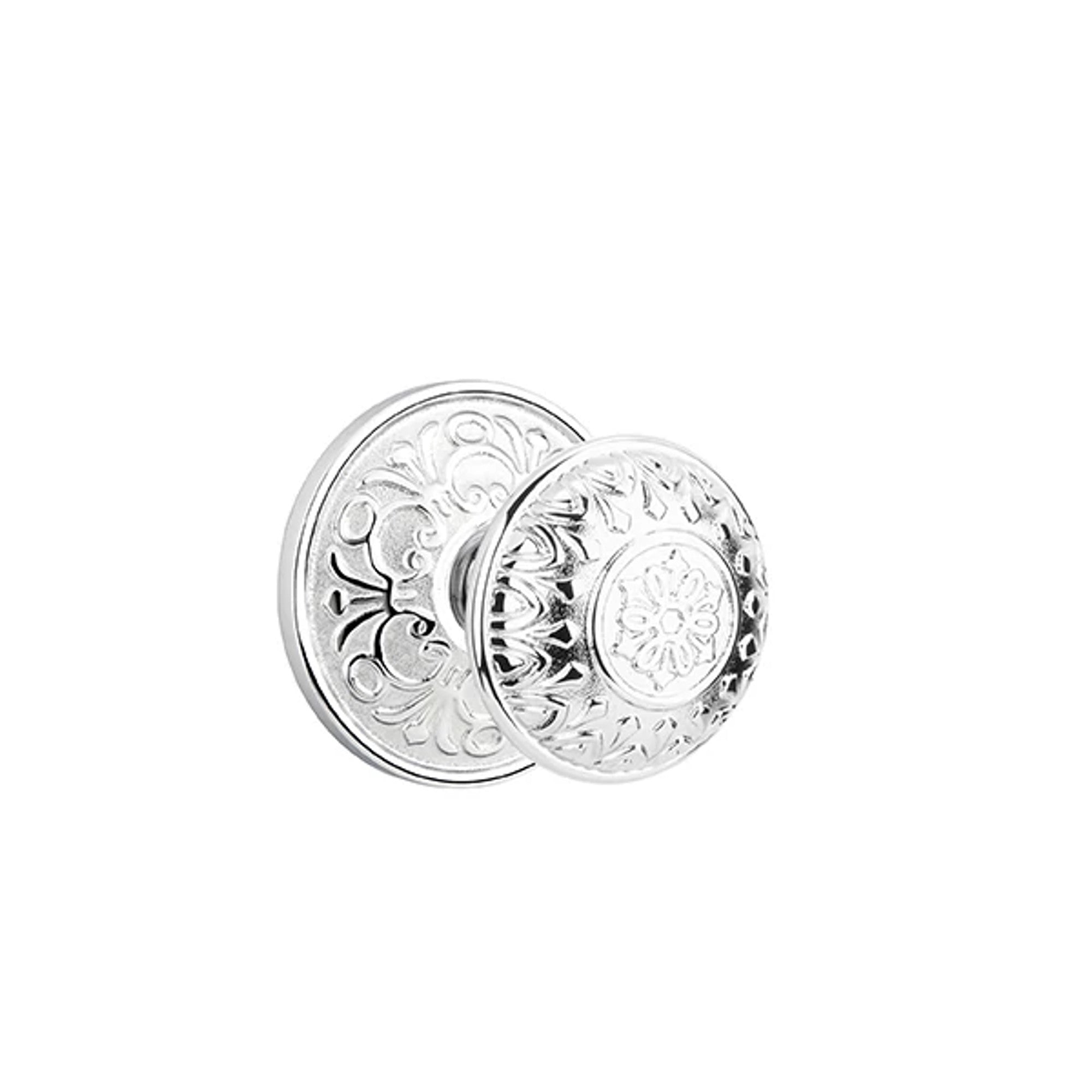 Emtek Lancaster Knob with Lancaster Rosette in Polished Chrome