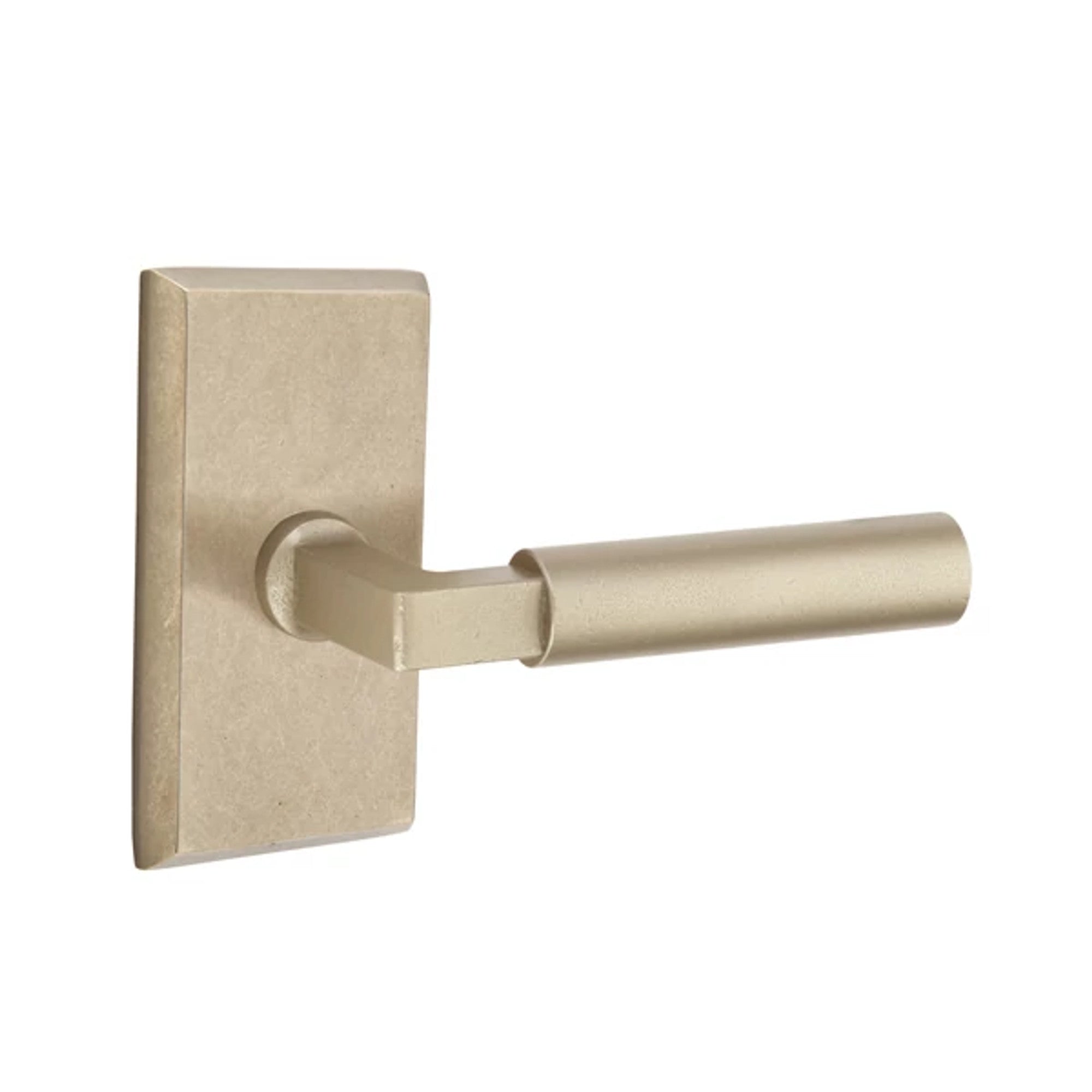 Emtek Bryce Lever with #3 Rosette in Tumbled White Bronze
