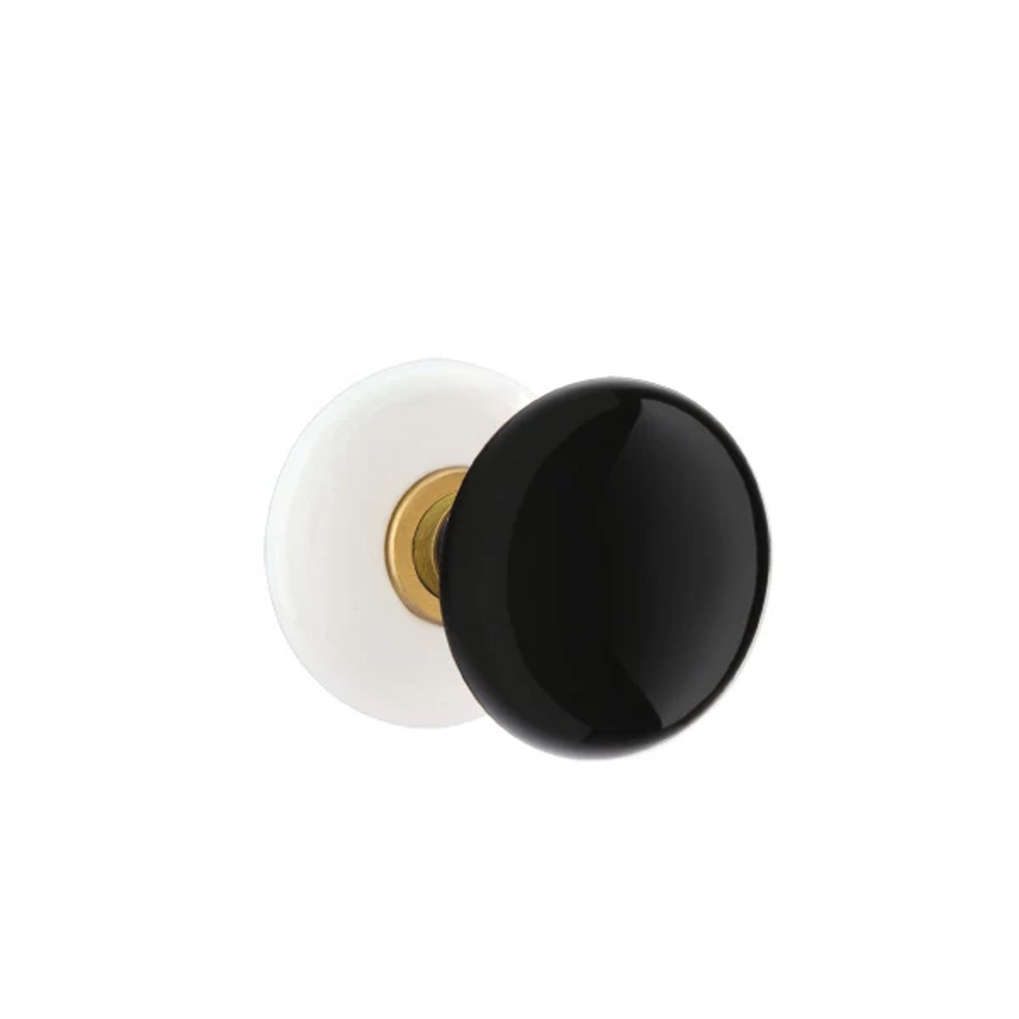 Emtek Ebony Knob with Porcelain Rosette in French Antique