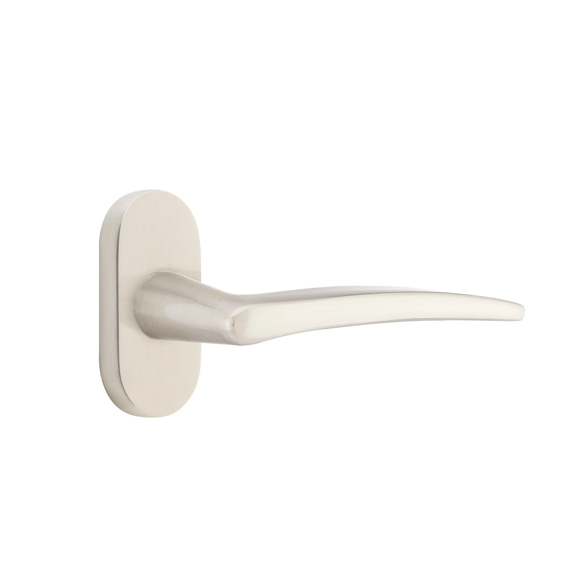Emtek Poseidon Lever with Oval Stretto 1-1/2" x 3" in Satin Nickel