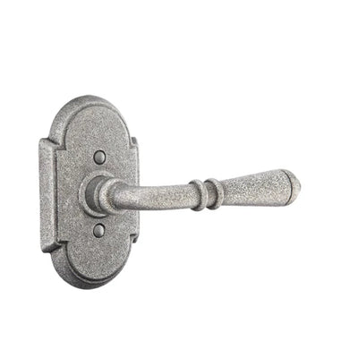Emtek Normandy Lever with Wrought Steel #1 Rosette in Satin Steel