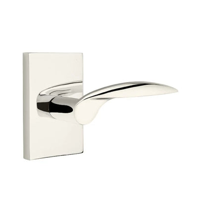 Emtek Mercury Lever with Modern Rectangular Rosette in Polished Nickel