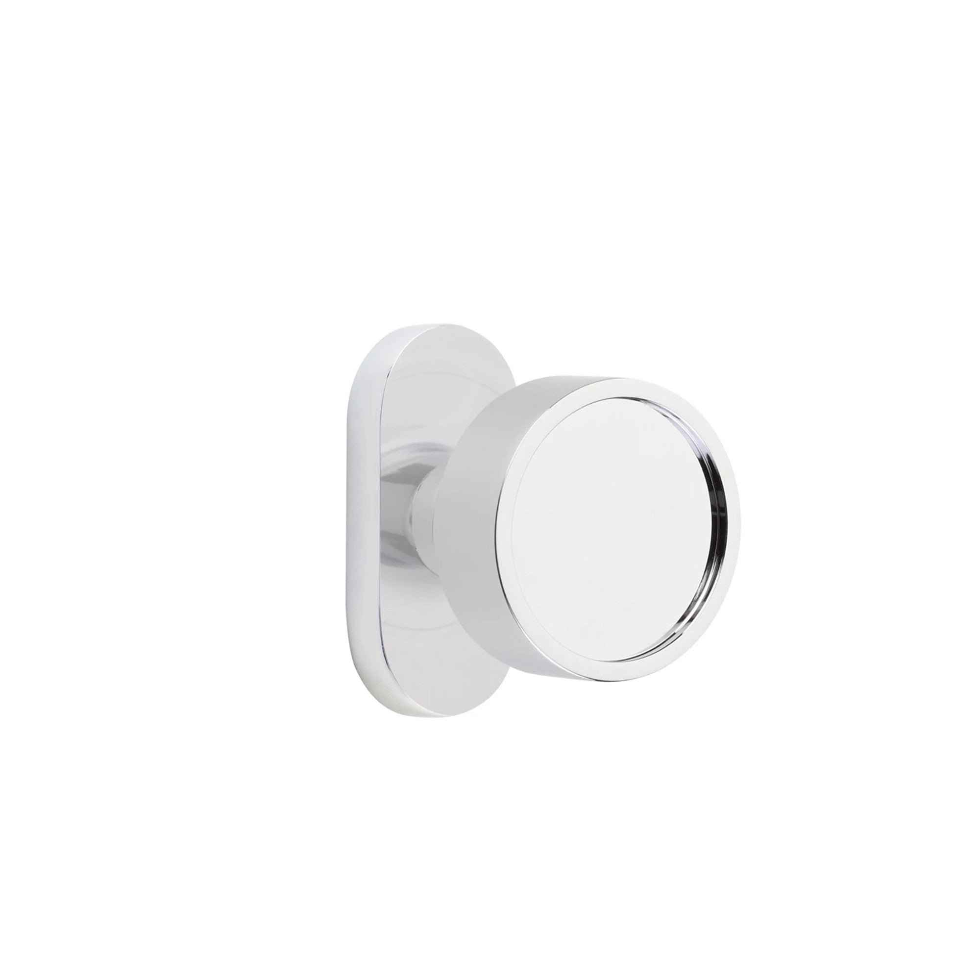 Emtek Verve Knob with Oval Stretto 1-1/2" x 3" in Polished Chrome