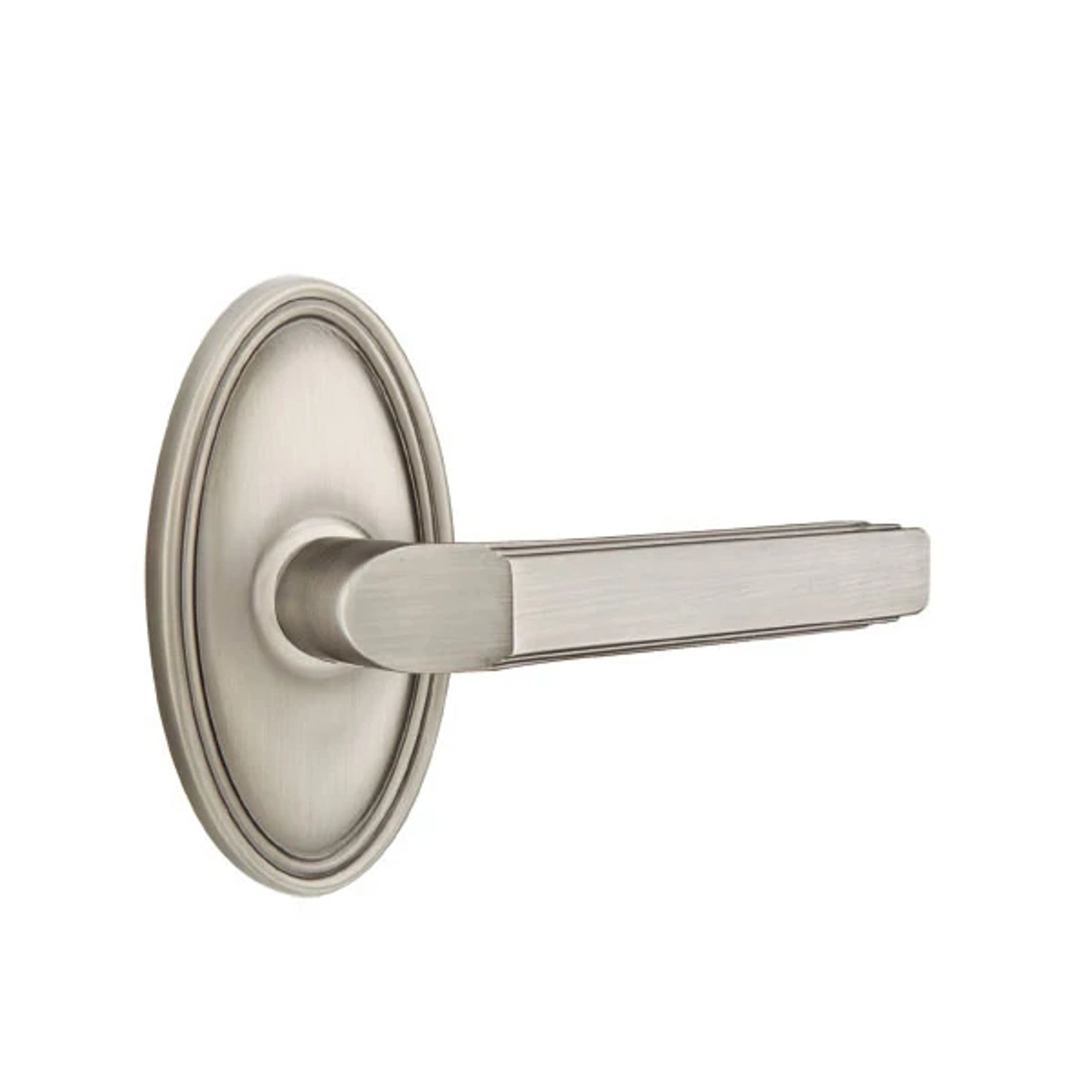 Emtek Milano Lever with Oval Rosette in Pewter