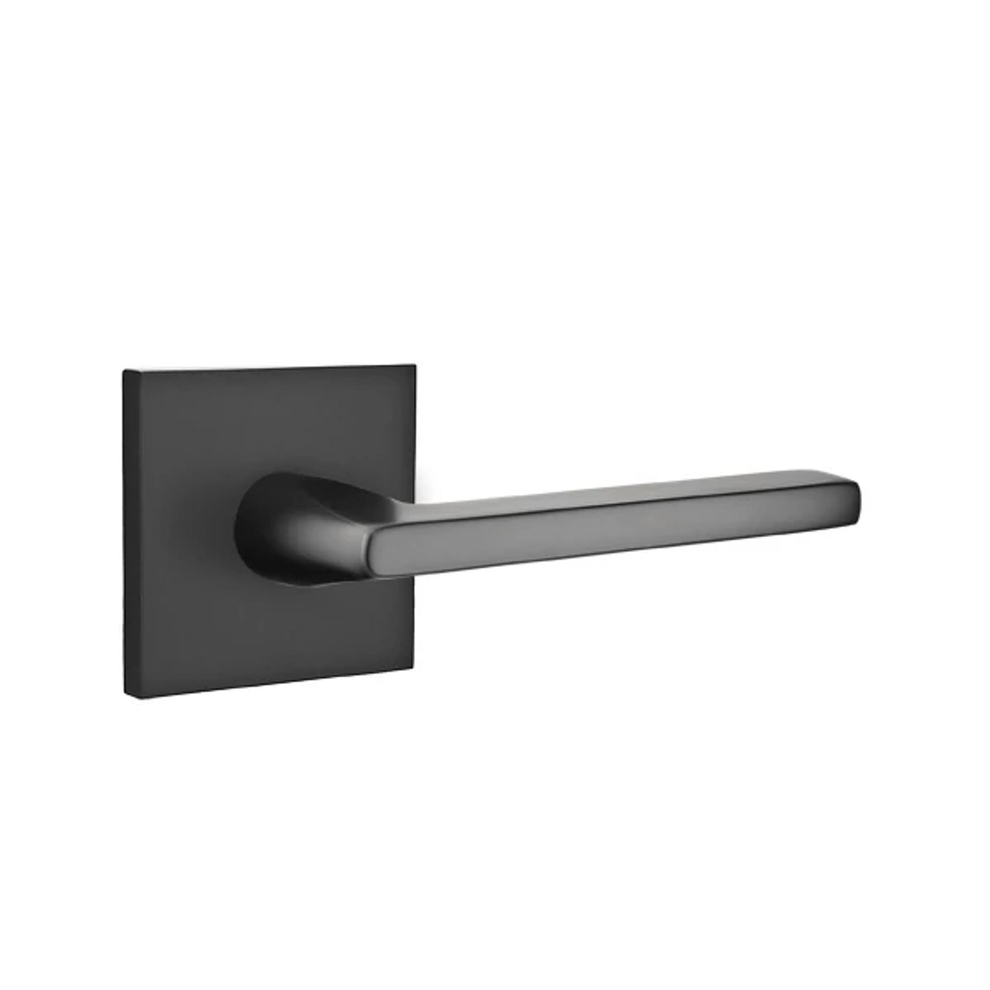 Emtek Helios Lever with Square Rosette in Flat Black