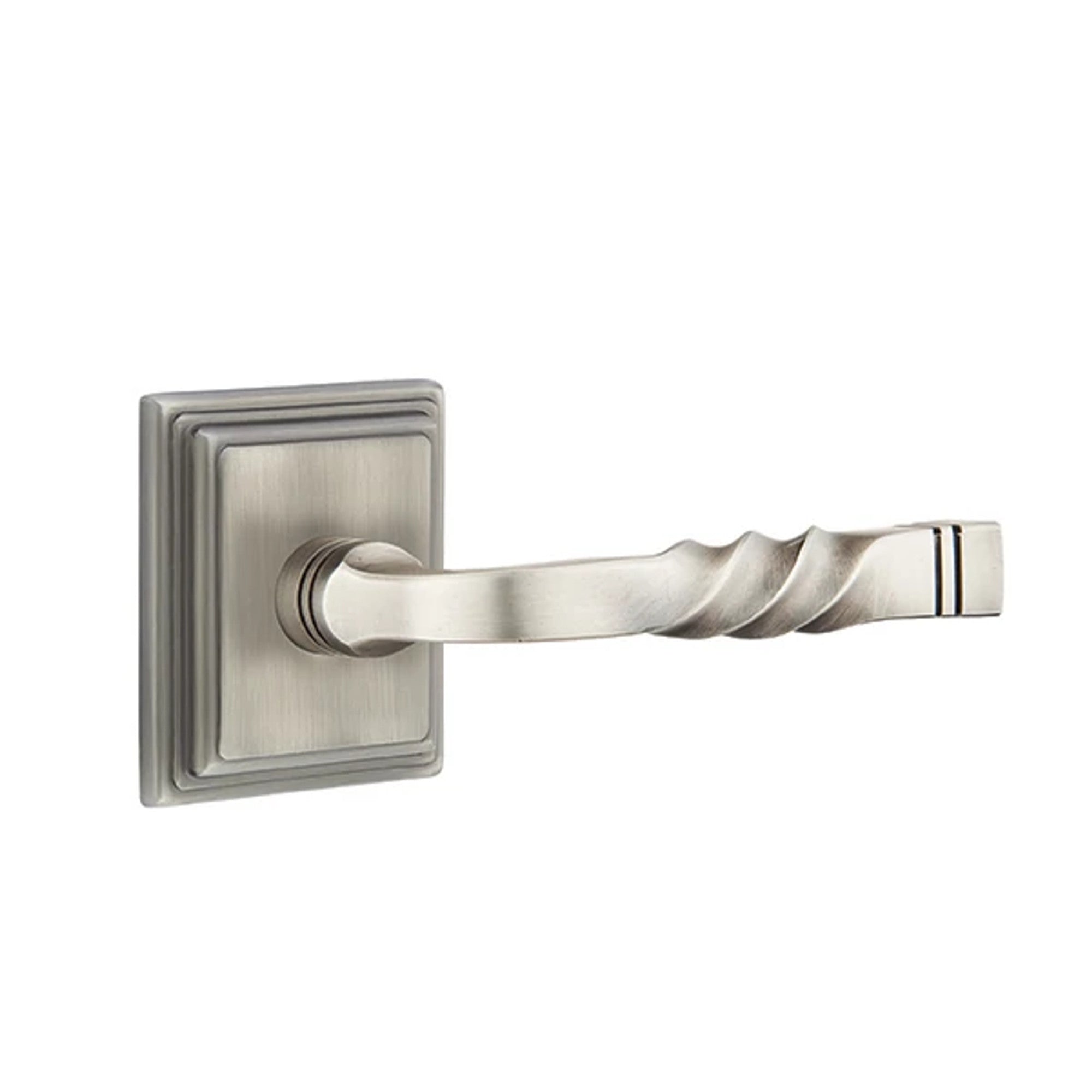 Emtek Santa Fe Lever with Wilshire Rosette in Pewter