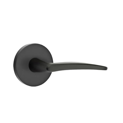 Emtek Poseidon Lever with Disk Rosette in Flat Black
