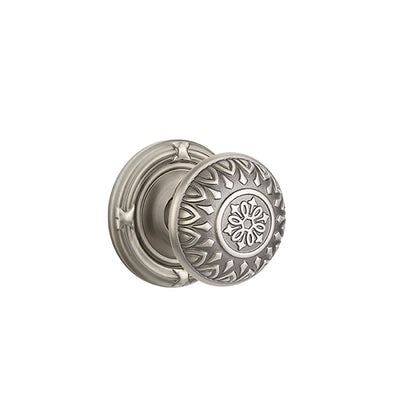 Emtek Lancaster Knob with Ribbon & Reed Rosette in Pewter