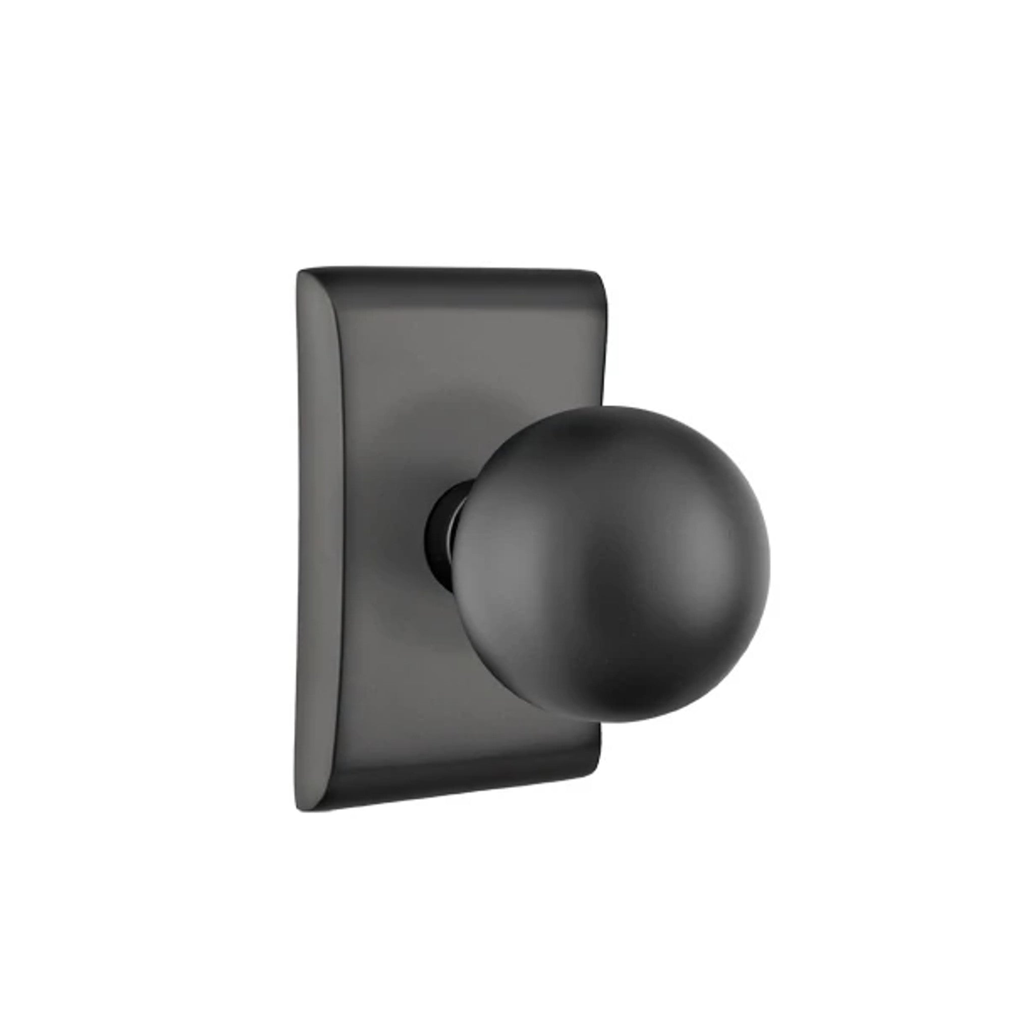 Emtek Orb Knob with Neos Rosette in Flat Black