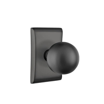 Emtek Orb Knob with Neos Rosette in Flat Black