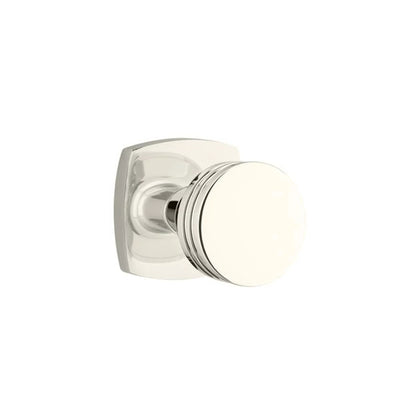 Emtek Bern Knob with Urban Modern Rosette in Polished Nickel