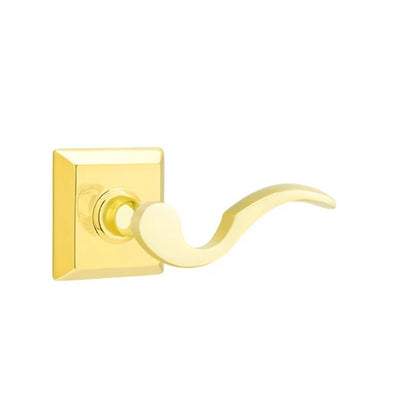 Emtek Cortina Lever with Quincy Rosette in Unlacquered Brass