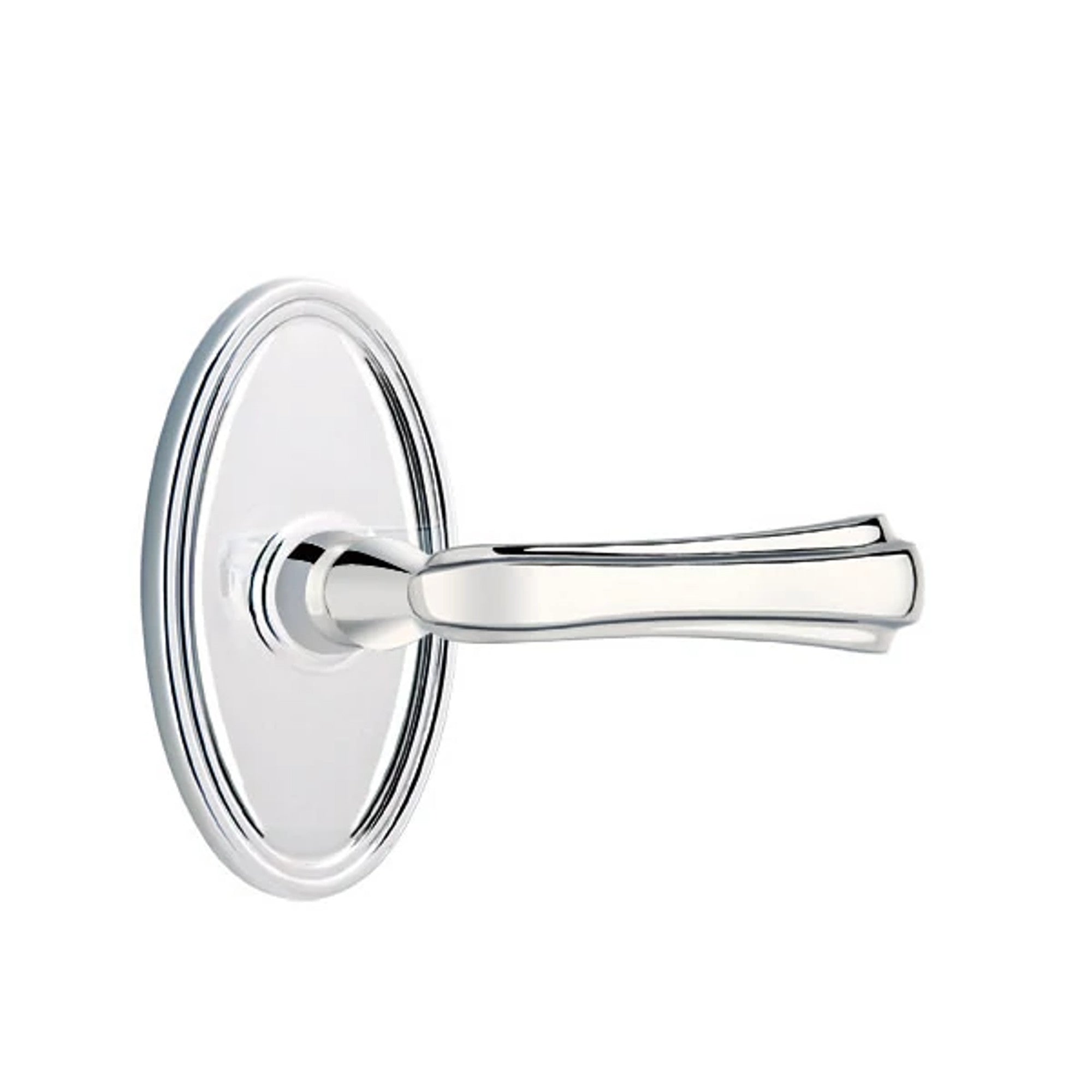 Emtek Wembley Lever with Oval Rosette in Polished Chrome