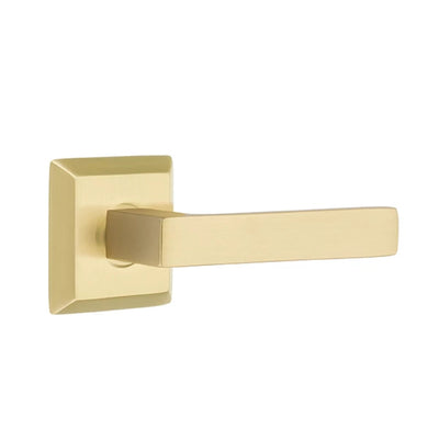 Emtek Dumont Lever with Quincy Rosette in Satin Brass
