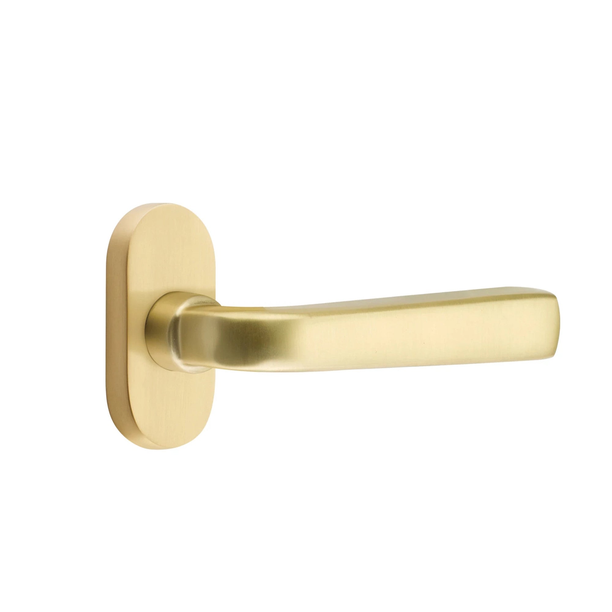 Emtek Sion Lever with Oval Stretto 1-1/2" x 3" in Satin Brass