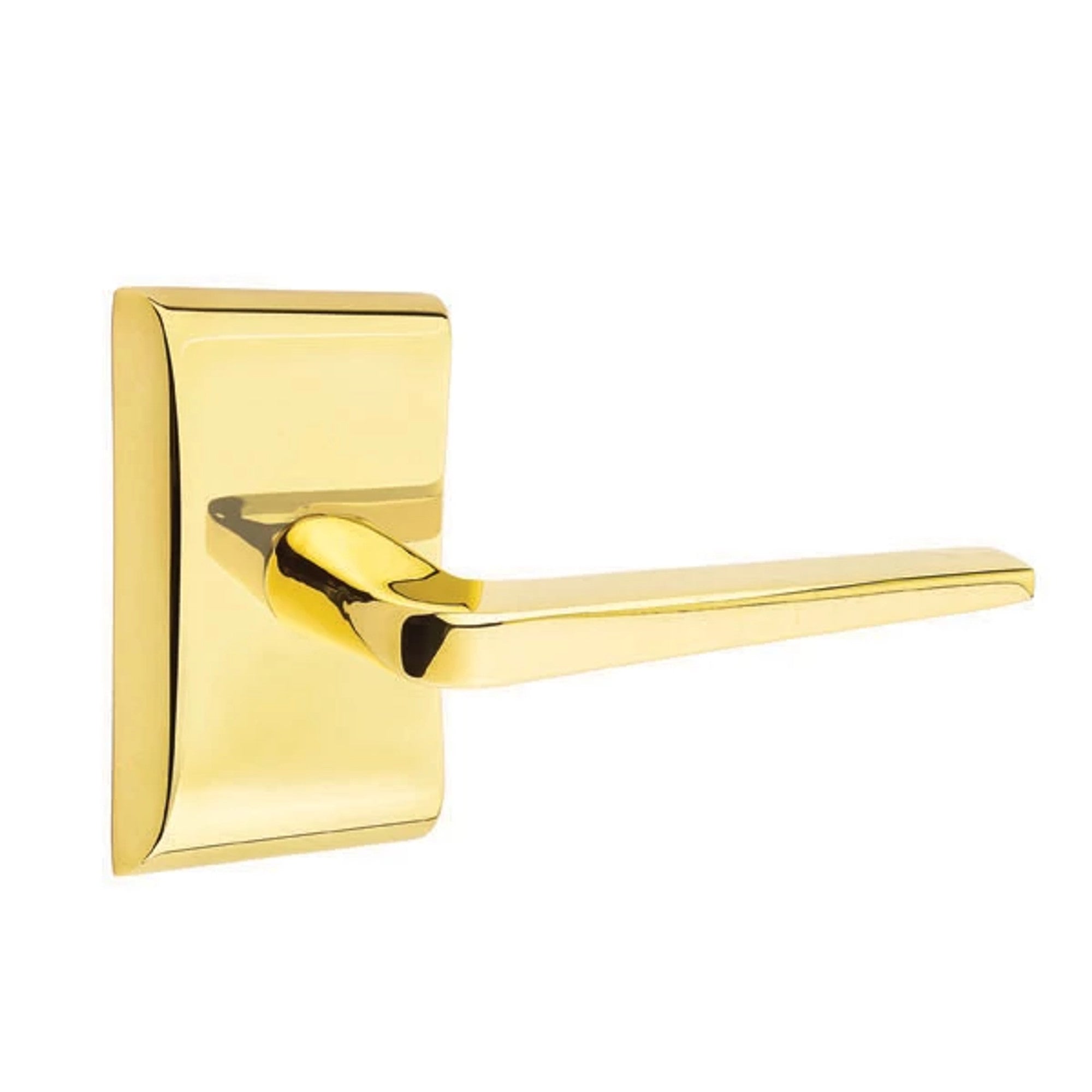 Emtek Athena Lever with Neos Rosette in Unlacquered Brass