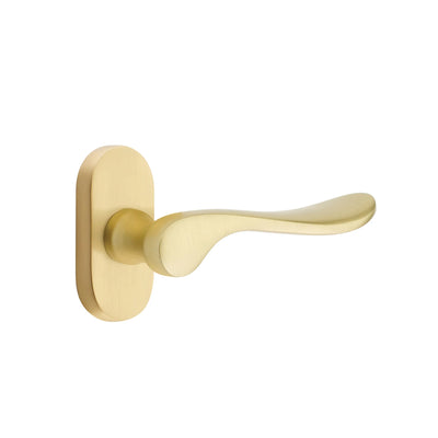 Emtek Luzern Lever with Oval Stretto 1-1/2" x 3" in Satin Brass
