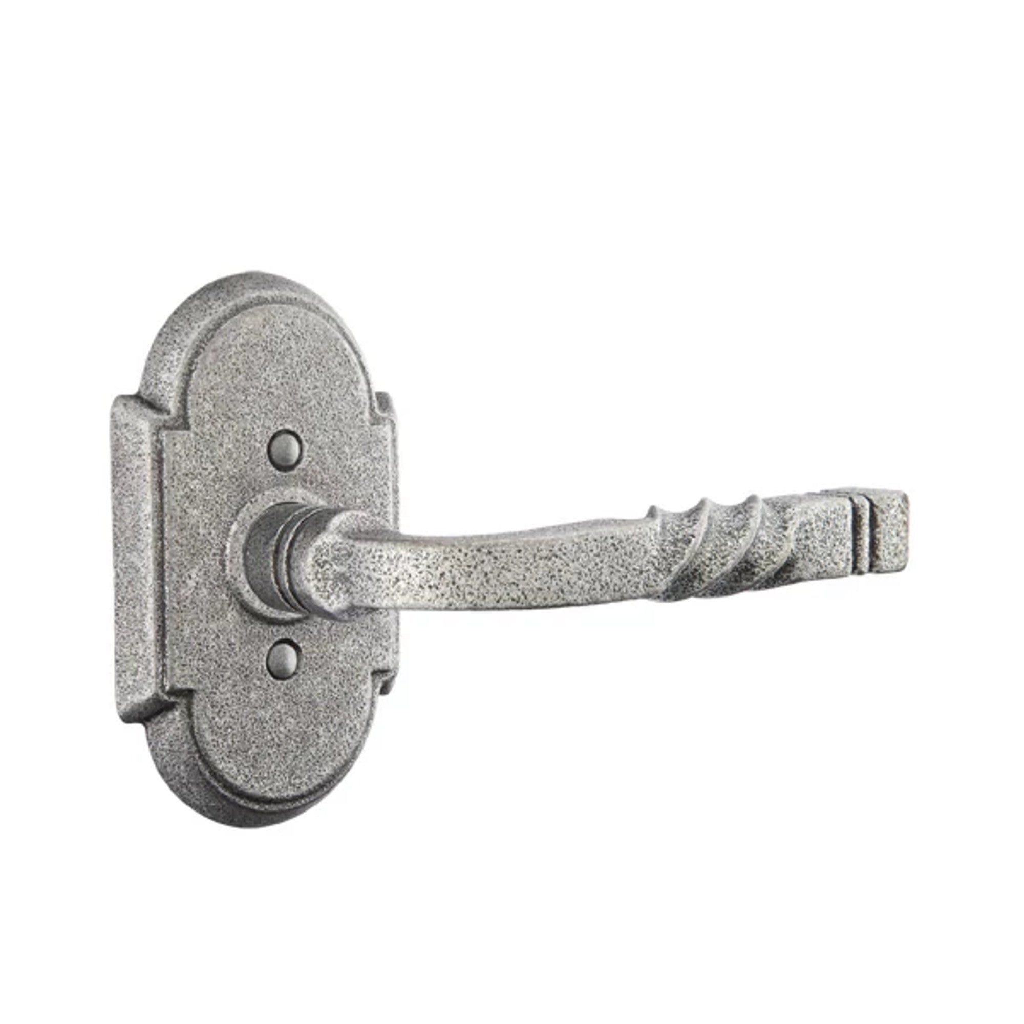 Emtek San Carlos Lever with Wrought Steel #1 Rosette in Satin Steel
