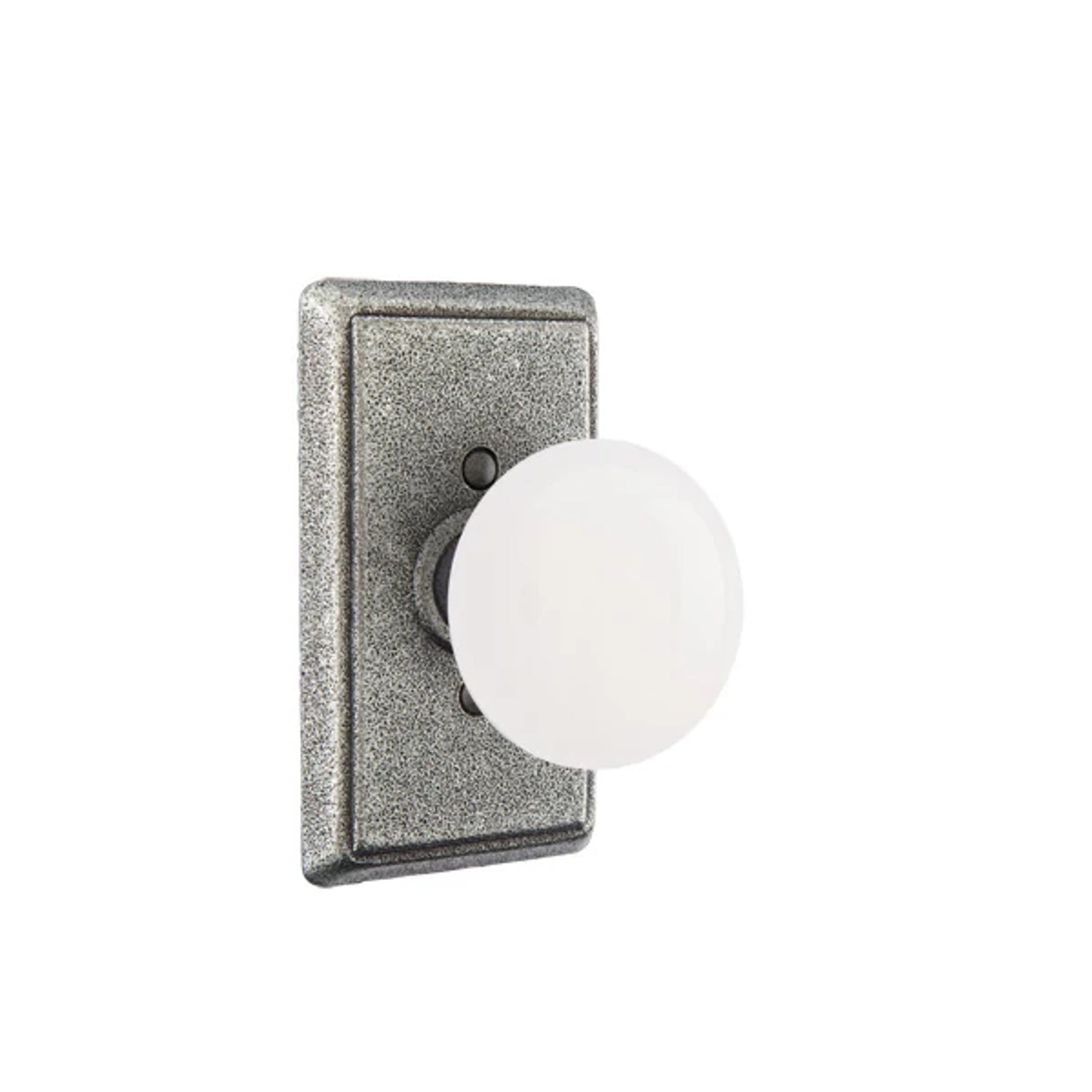 Emtek Madison Ivory Knob with #3 Rosette in Satin Steel