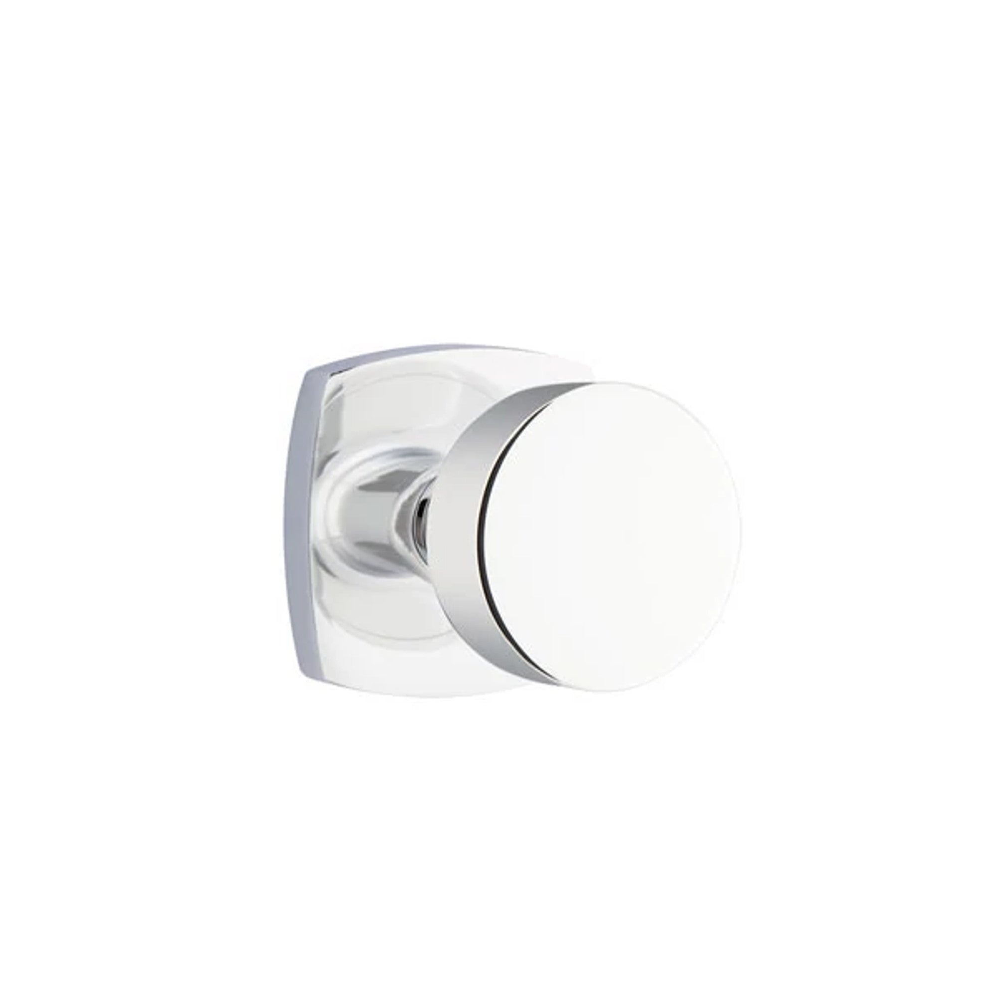 Emtek Round Knob with Urban Modern Rosette in Polished Chrome