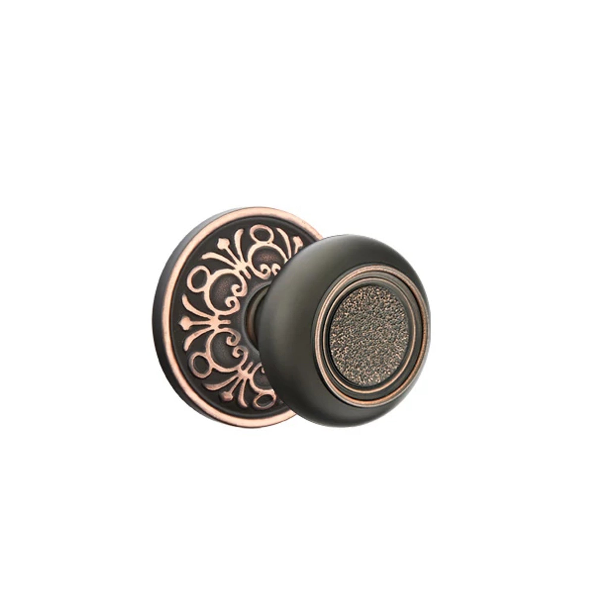Emtek Belmont Knob with Lancaster Rosette in Oil Rubbed Bronze