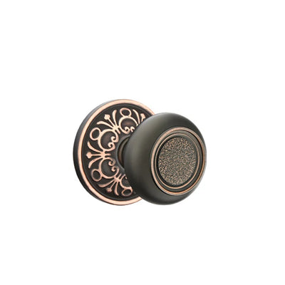 Emtek Belmont Knob with Lancaster Rosette in Oil Rubbed Bronze