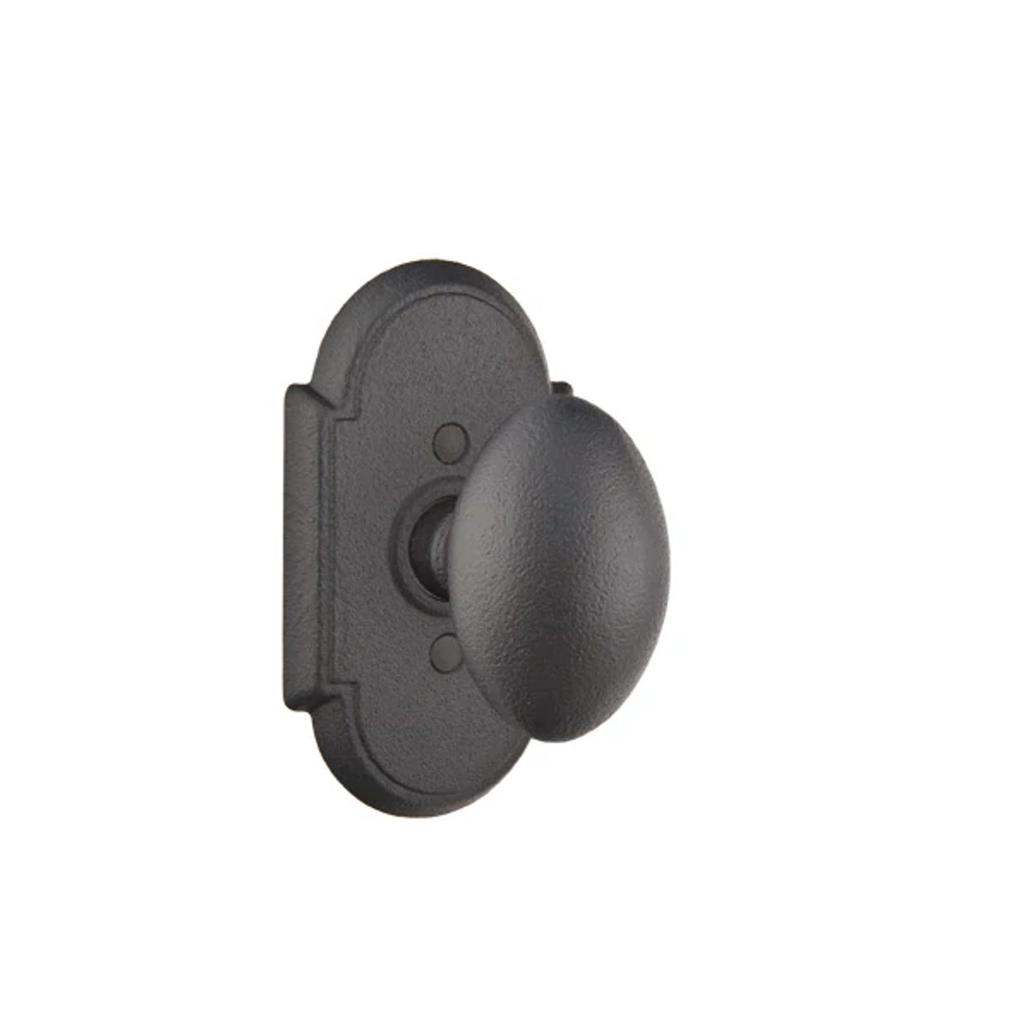 Emtek Savannah Knob with #1 Rosette in Flat Black Steel