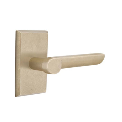 Emtek Aurora Lever with #3 Rosette in Tumbled White Bronze