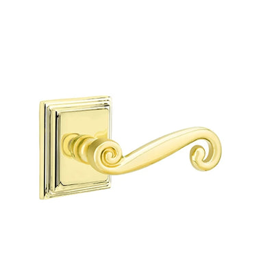 Emtek Rustic Lever with Wilshire Rosette in Polished Brass