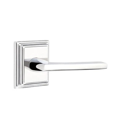 Emtek Helios Lever with Wilshire Rosette in Polished Chrome