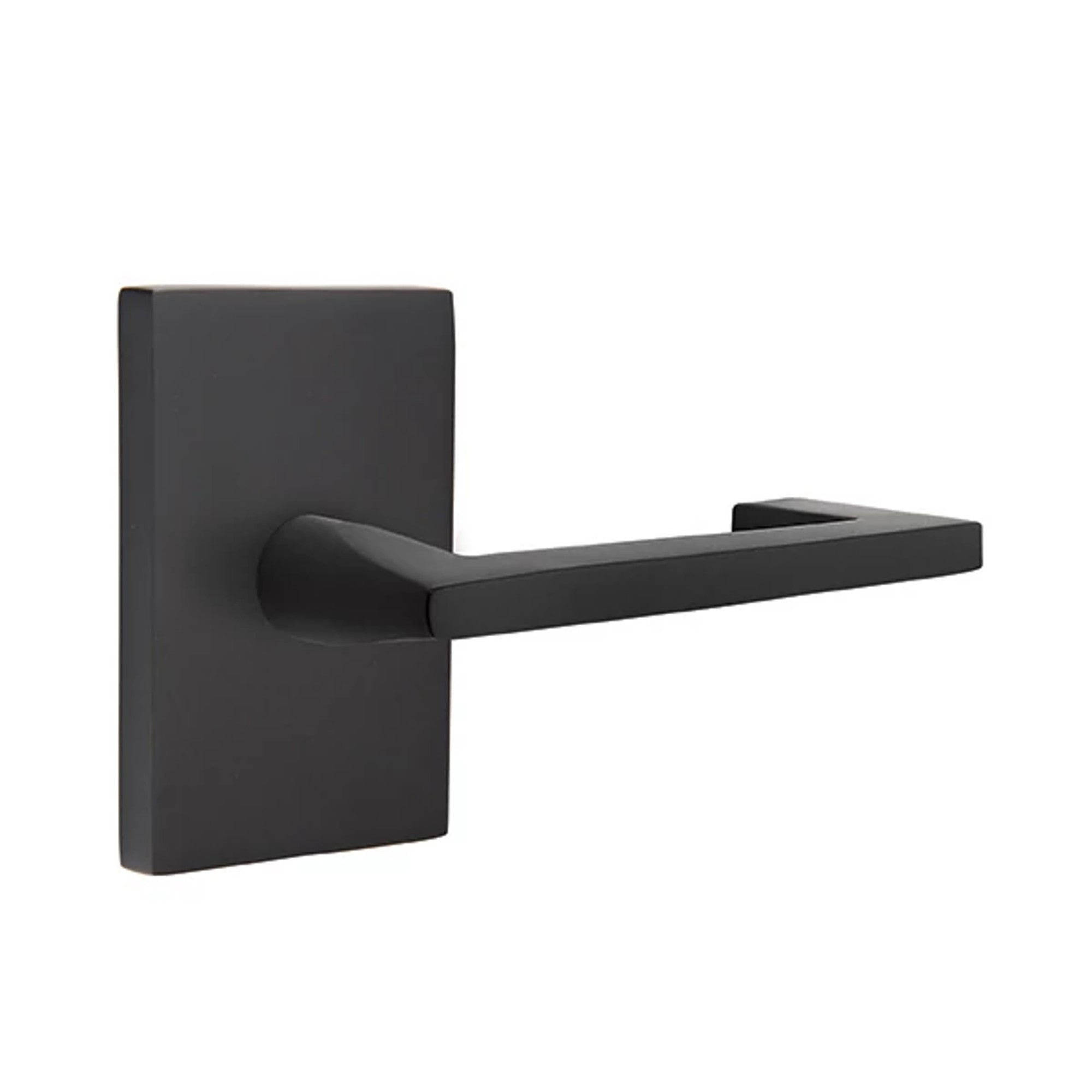Emtek Argos Lever with Modern Rectangular Rosette in Flat Black
