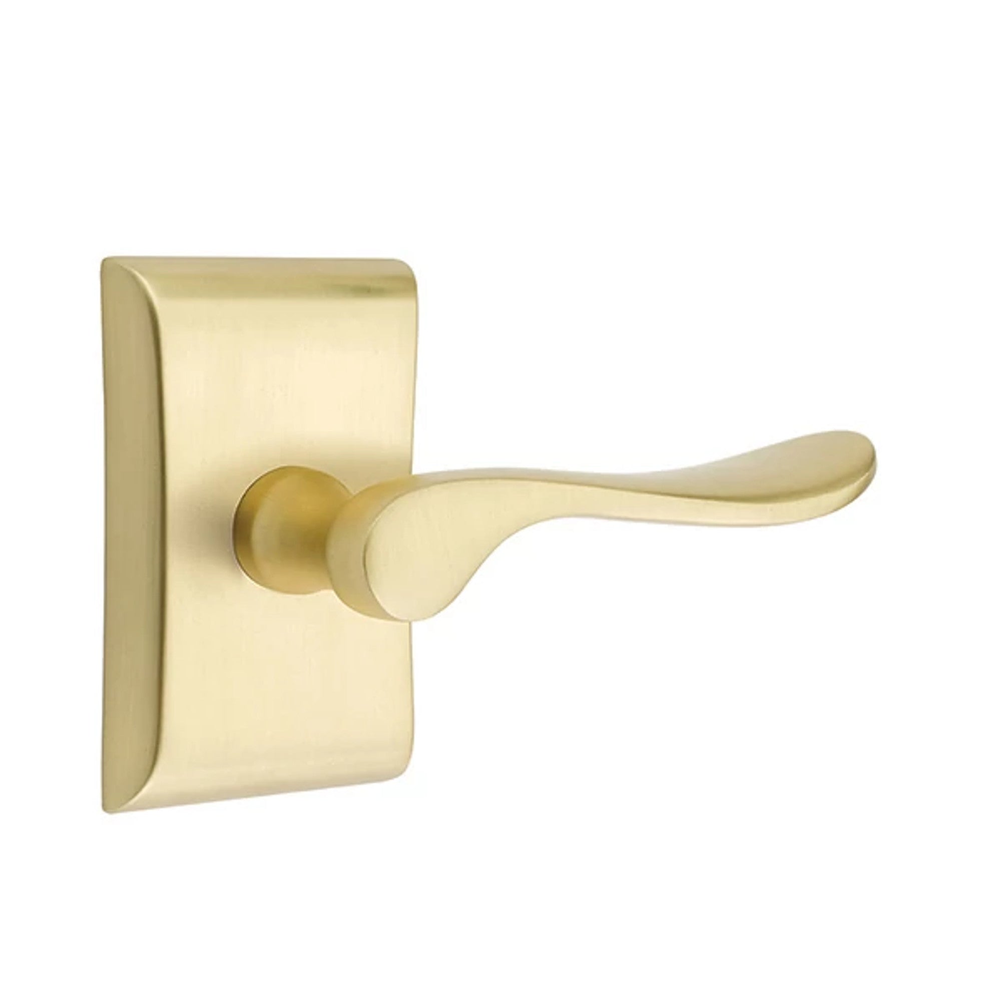 Emtek Luzern Lever with Neos Rosette in Satin Brass