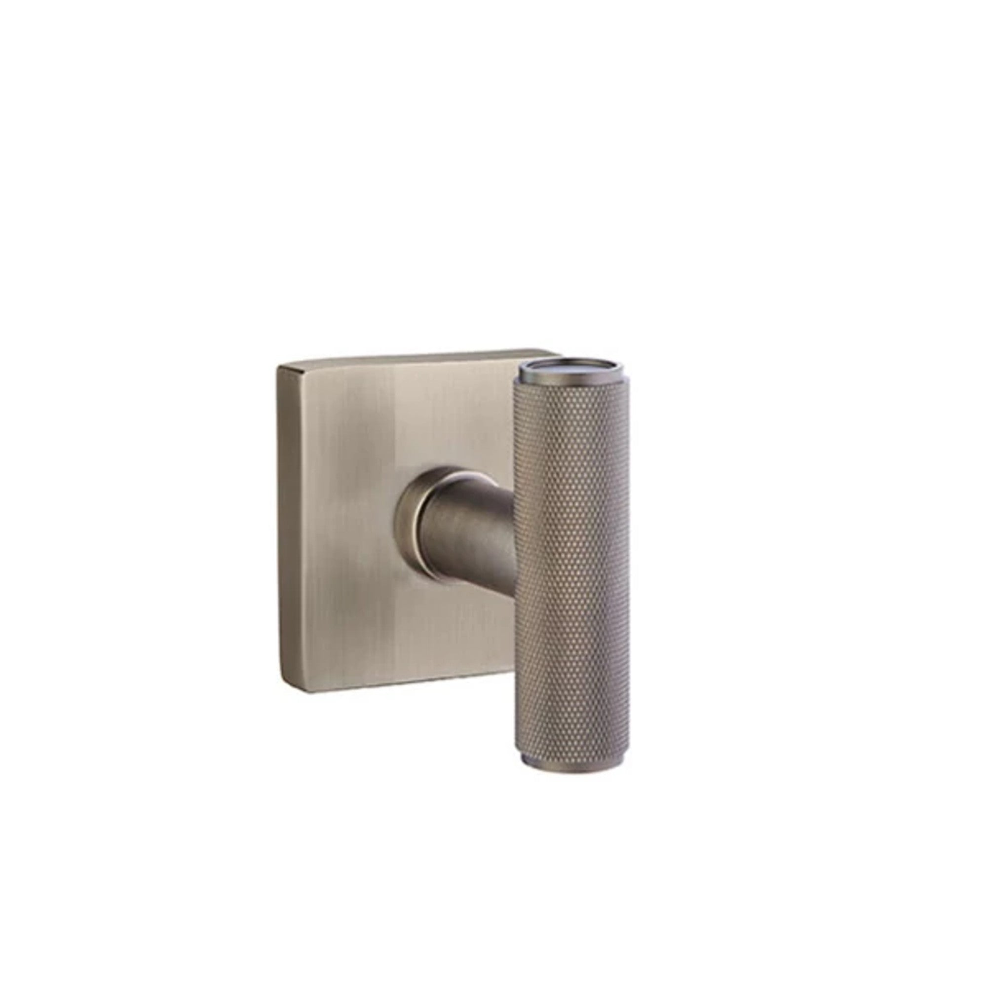 Emtek Ace Knurled Knob with Square Rosette in Pewter