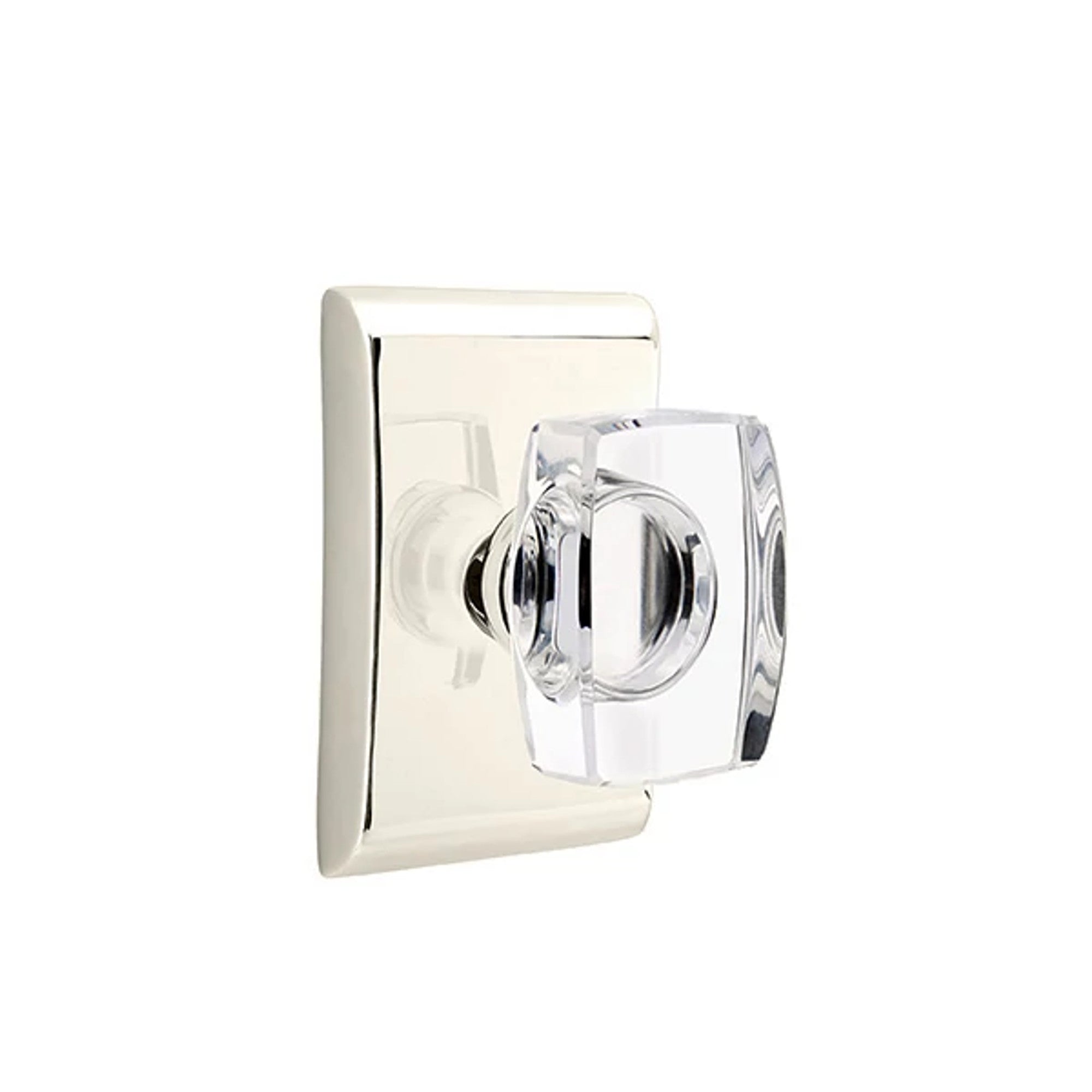 Emtek Windsor Knob with Neos Rosette in Polished Nickel
