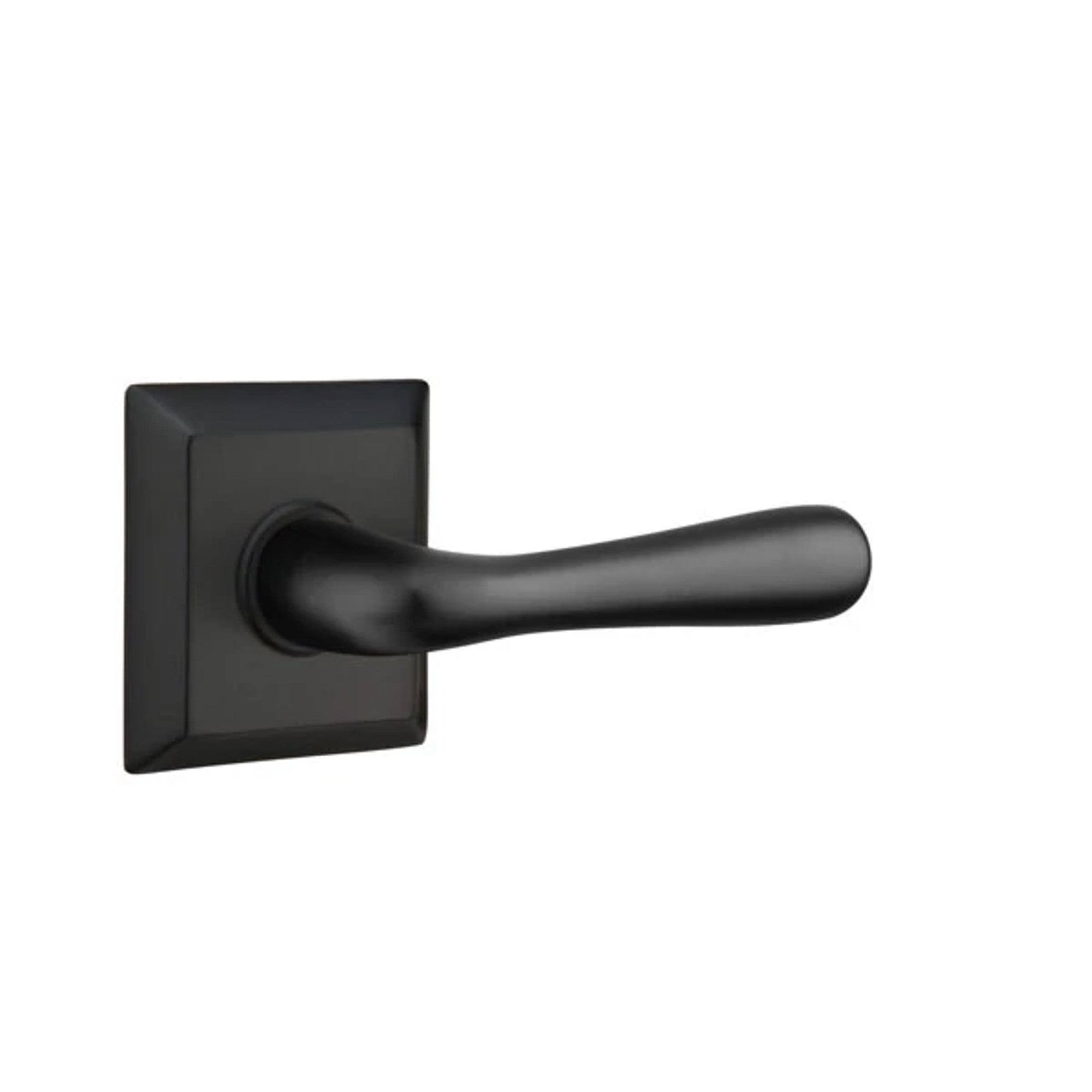 Emtek Basel Lever with Quincy Rosette in Flat Black
