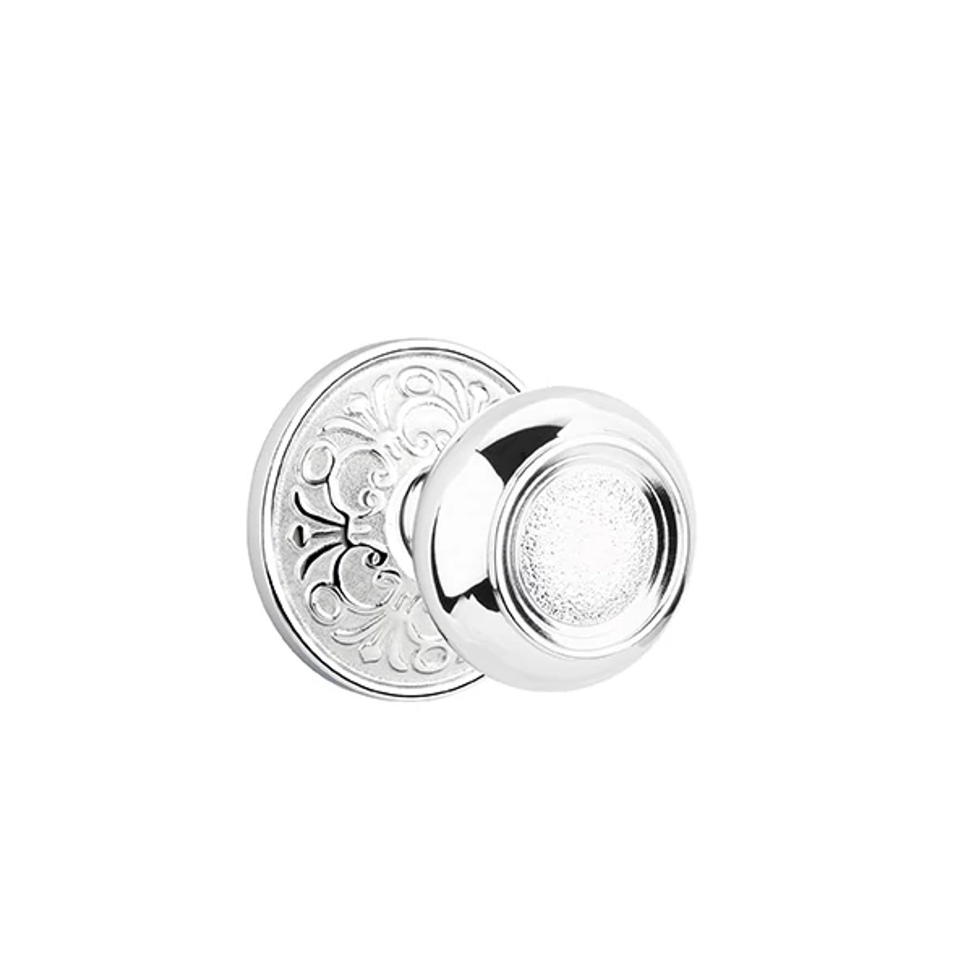 Emtek Belmont Knob with Lancaster Rosette in Polished Chrome