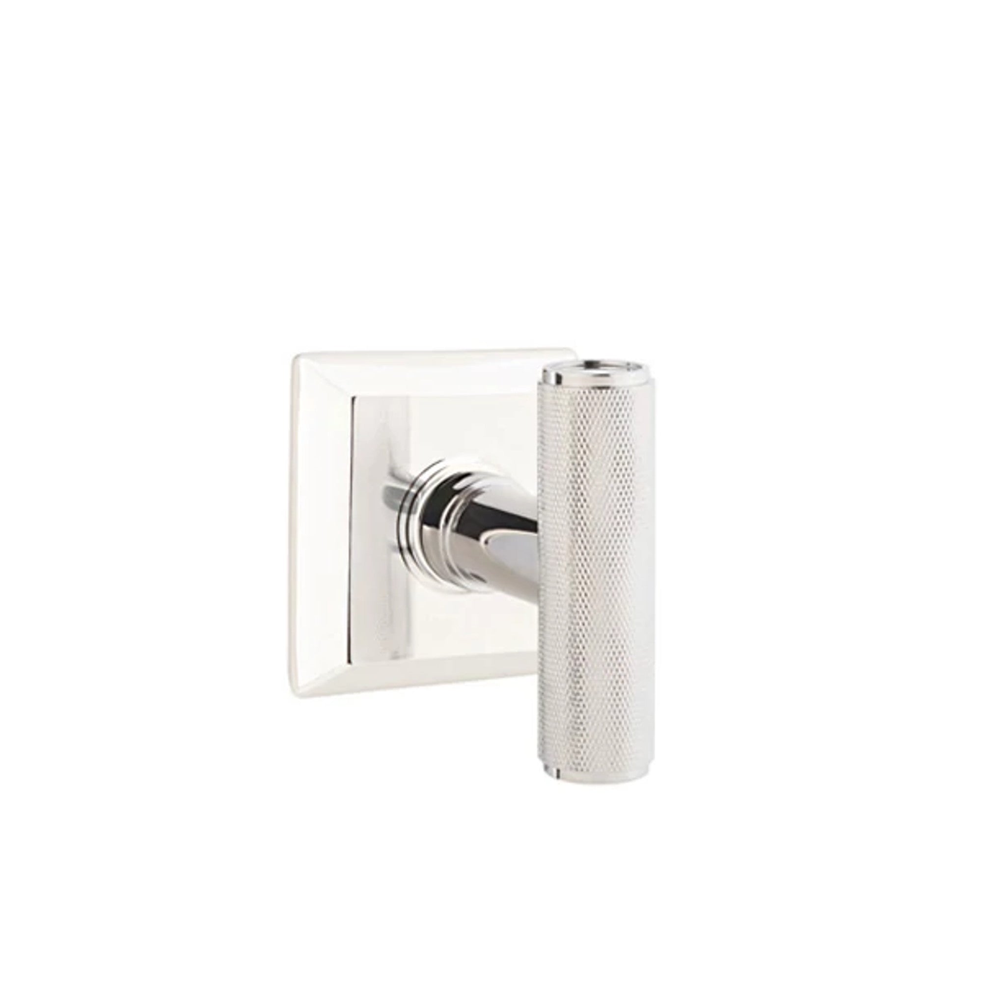 Emtek Ace Knurled Knob with Quincy Rosette in Polished Nickel