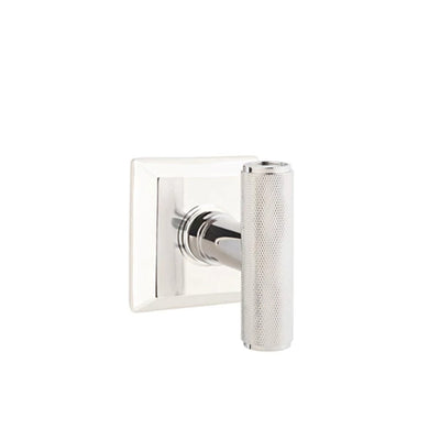 Emtek Ace Knurled Knob with Quincy Rosette in Polished Nickel