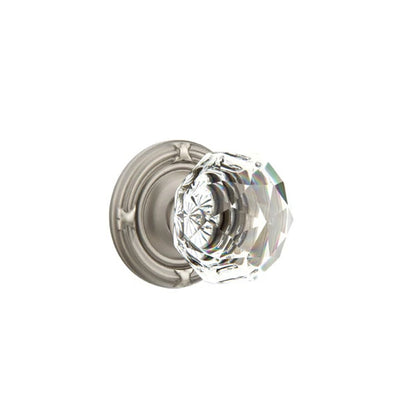 Emtek Diamond Knob with Ribbon & Reed Rosette in Pewter
