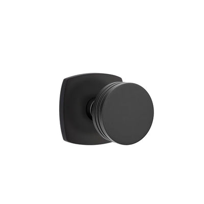 Emtek Bern Knob with Urban Modern Rosette in Flat Black