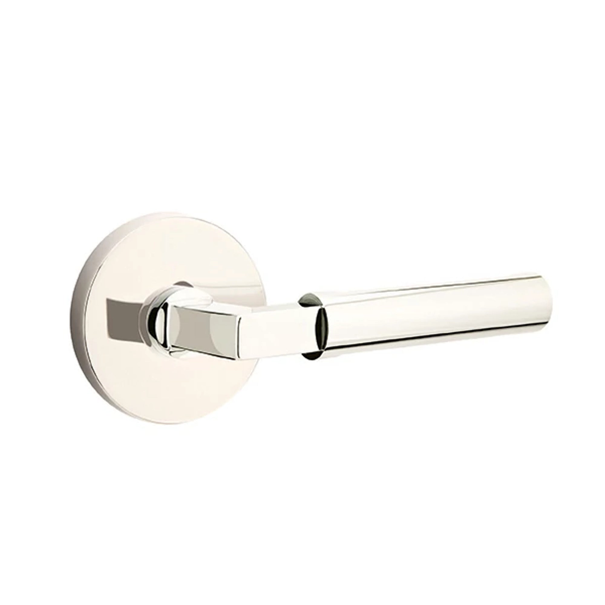Emtek Hercules Lever with Disk Rosette in Polished Nickel